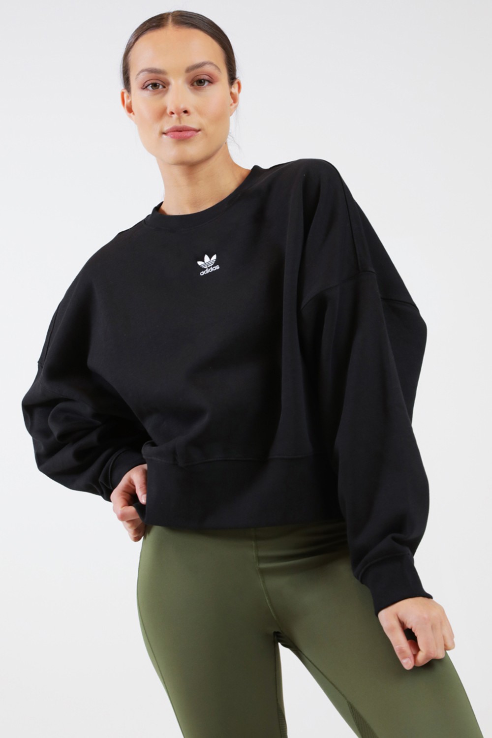 Adidas originals women's essentials fleece crew clearance