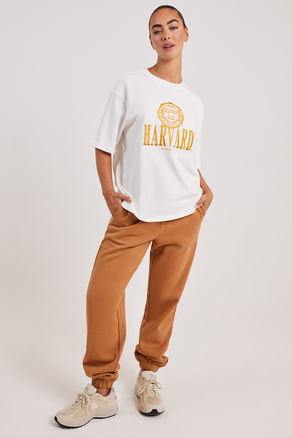 TNE Harvard University Stack Logo Tee Vintage White | Stylerunner