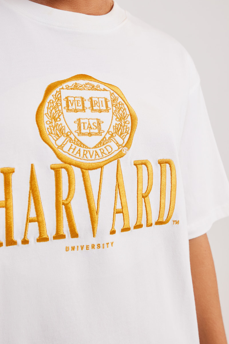 TNE Harvard University Stack Logo Tee Vintage White | Stylerunner