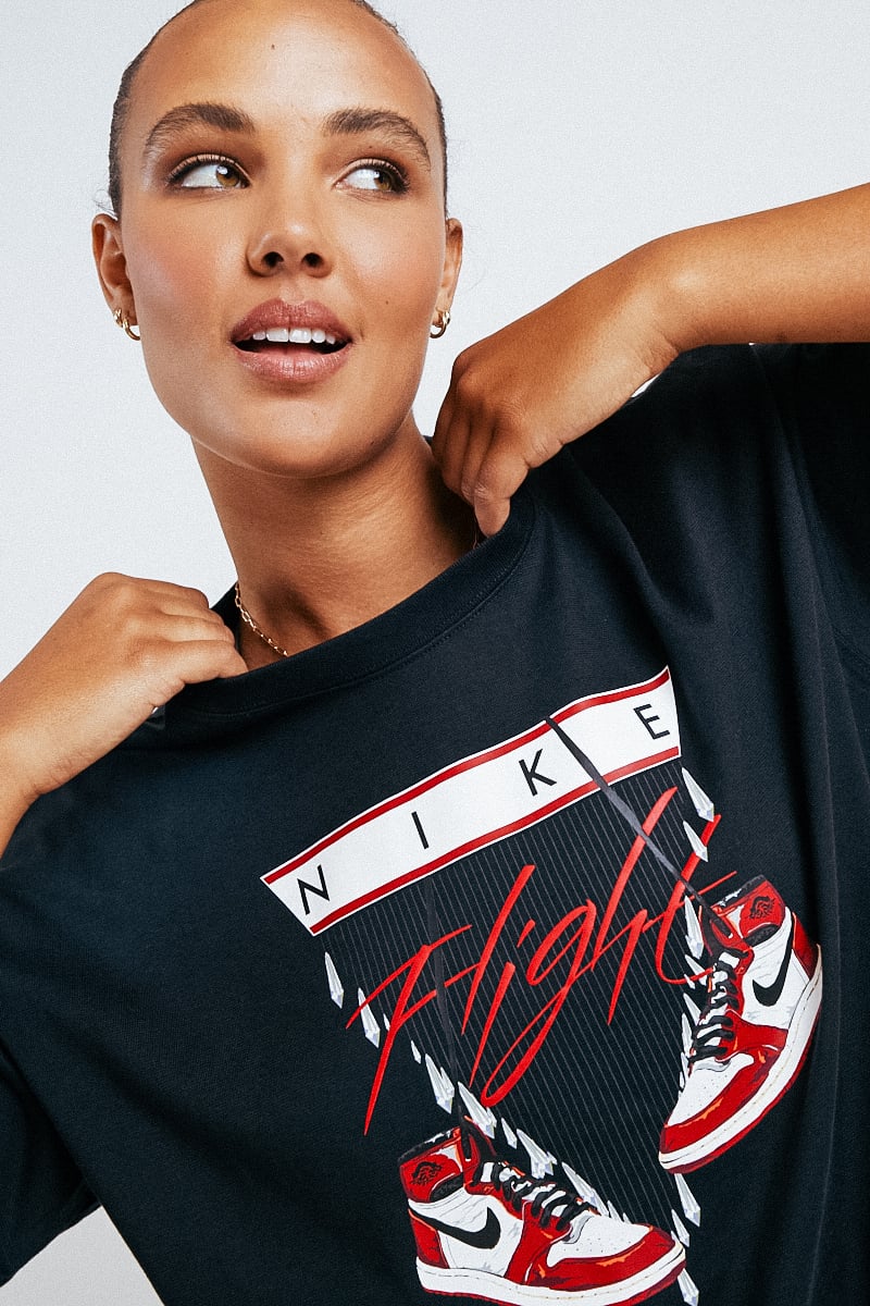 Nike Jordan Flight Oversized T-Shirt Black/Varsity Red Stylerunner