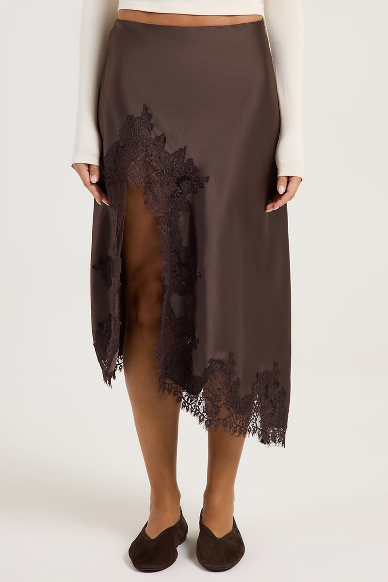 ODE Scottie Lace Skirt Walnut | Stylerunner