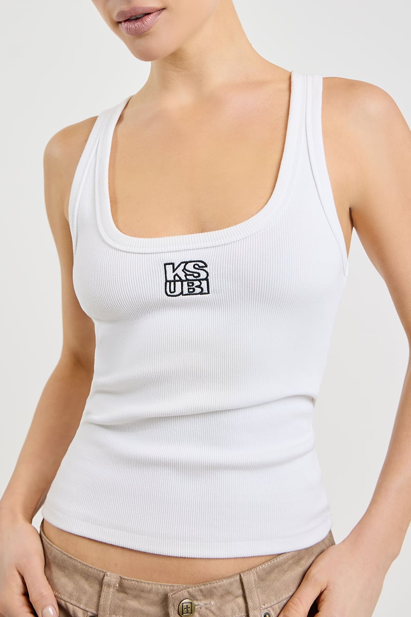 Ksubi Stacked Origin Tank White | Stylerunner