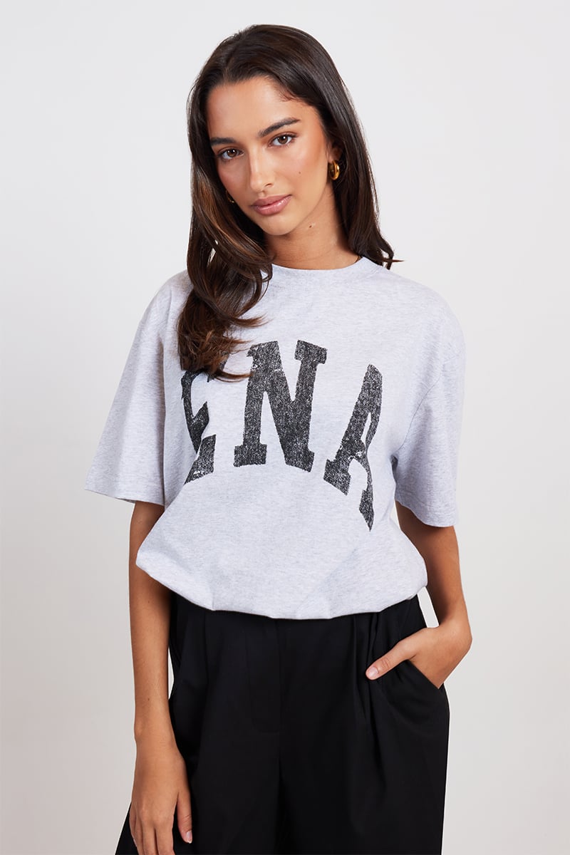 Ena Pelly Jessie Oversized Tee Mid Grey Marle Stylerunner