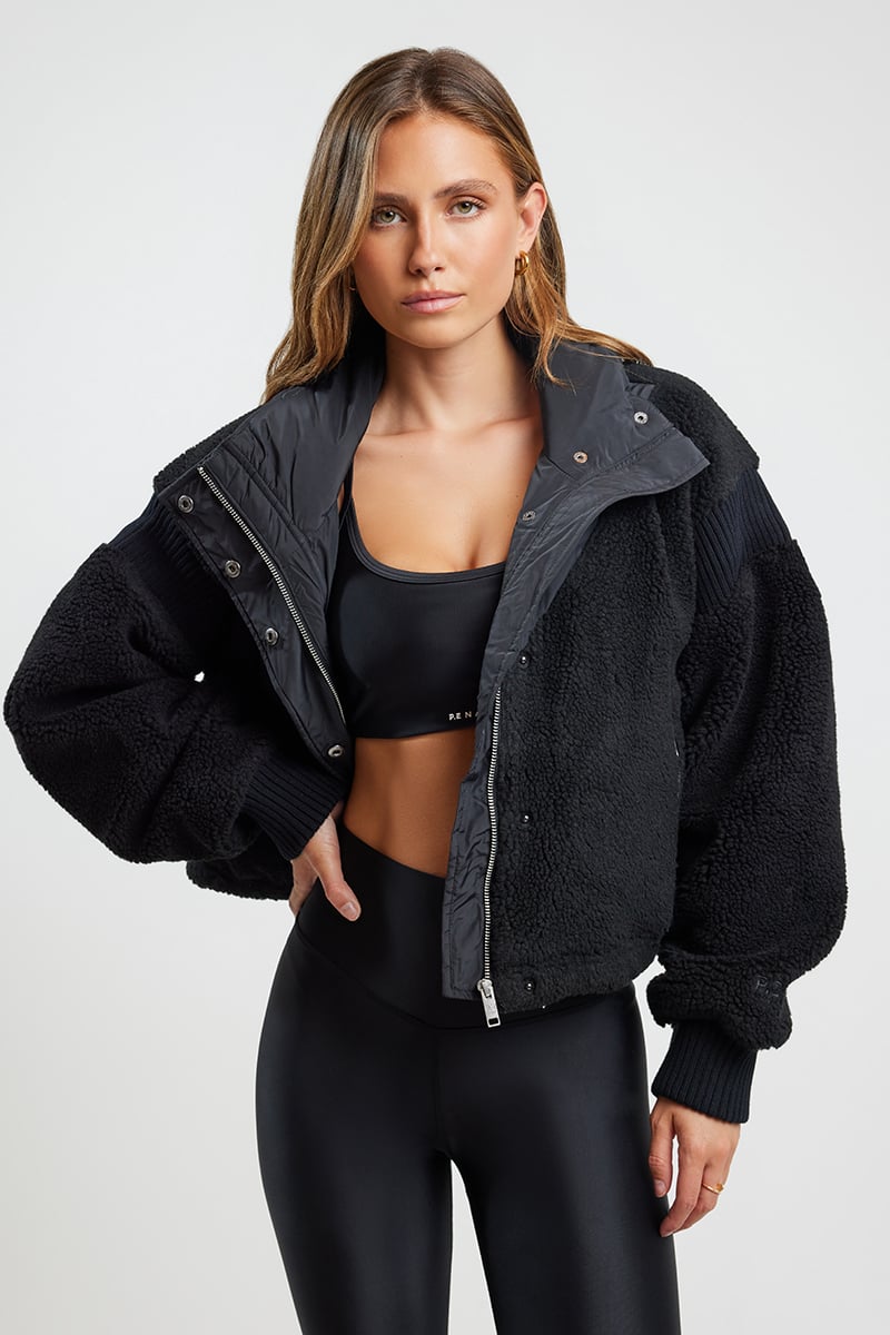 Nation District Crop Jacket Black Stylerunner
