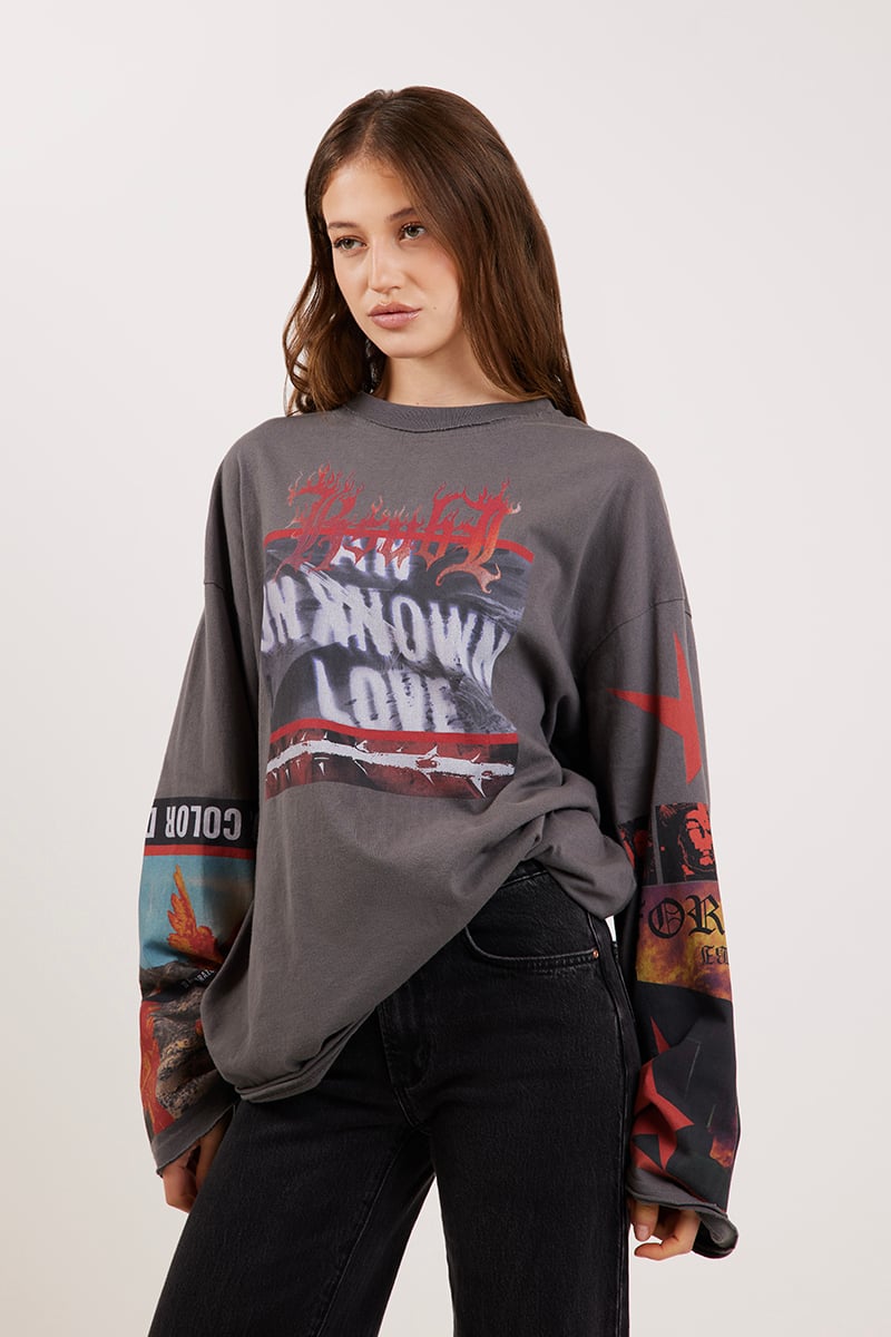 Ksubi Altar Ls Boyfriend Tee Charcoal Stylerunner