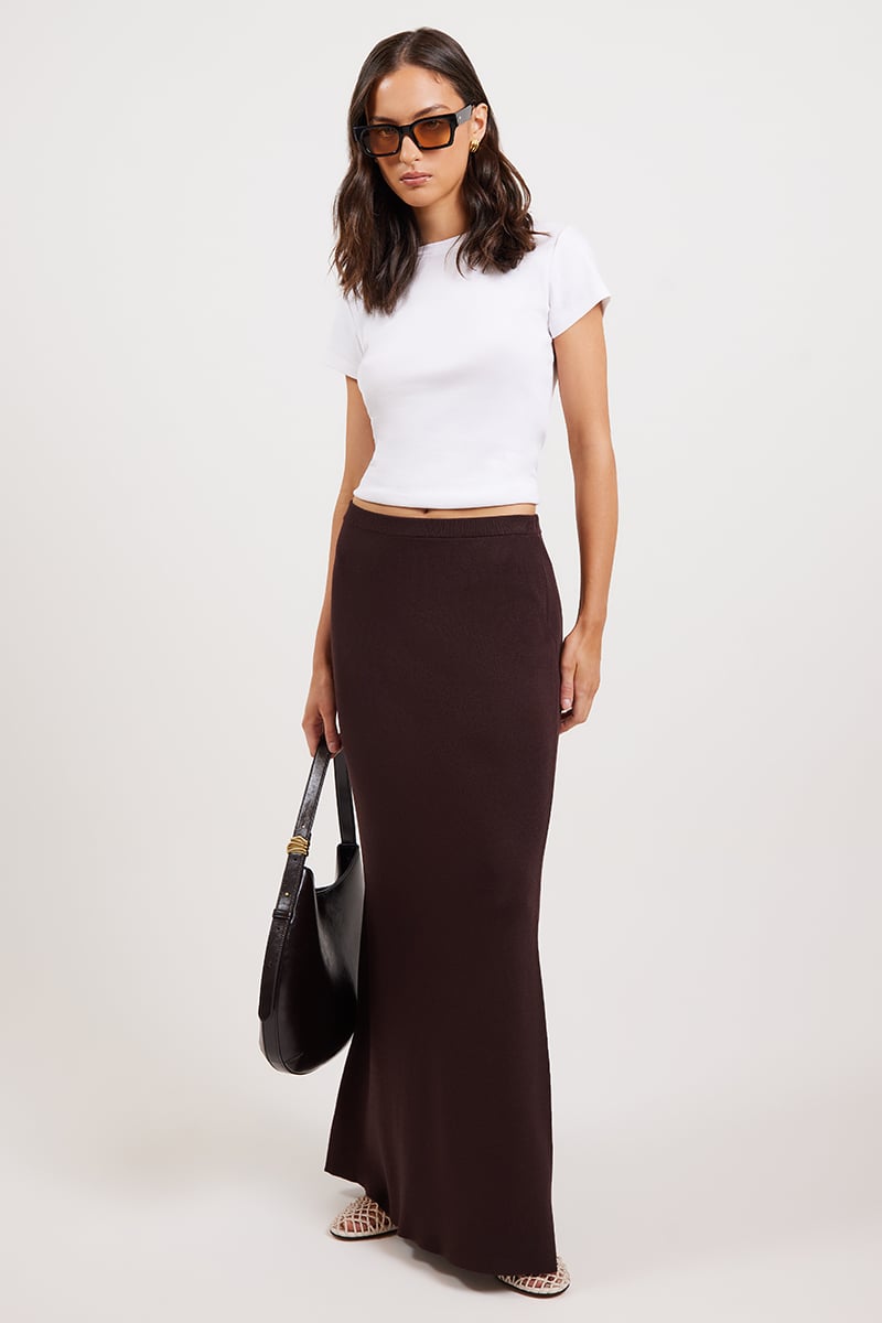 ODE Raleigh Maxi Skirt Walnut | Stylerunner