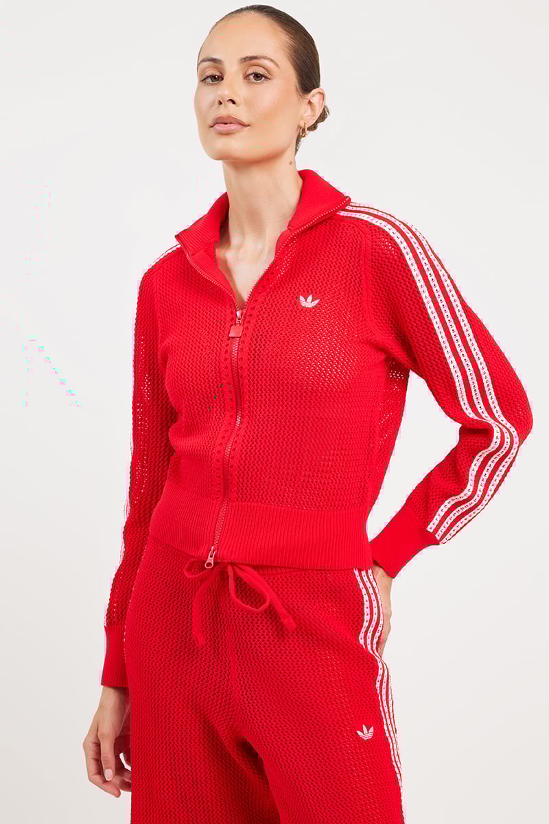 adidas Originals Crochet Track Top Better Scarlet Stylerunner