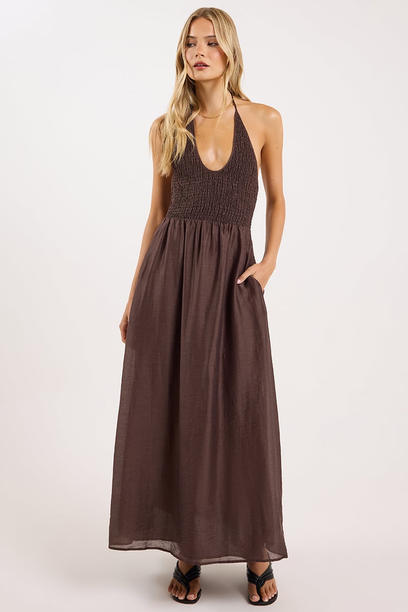 Nude Lucy Aliki Maxi Dress Chocolate | Stylerunner