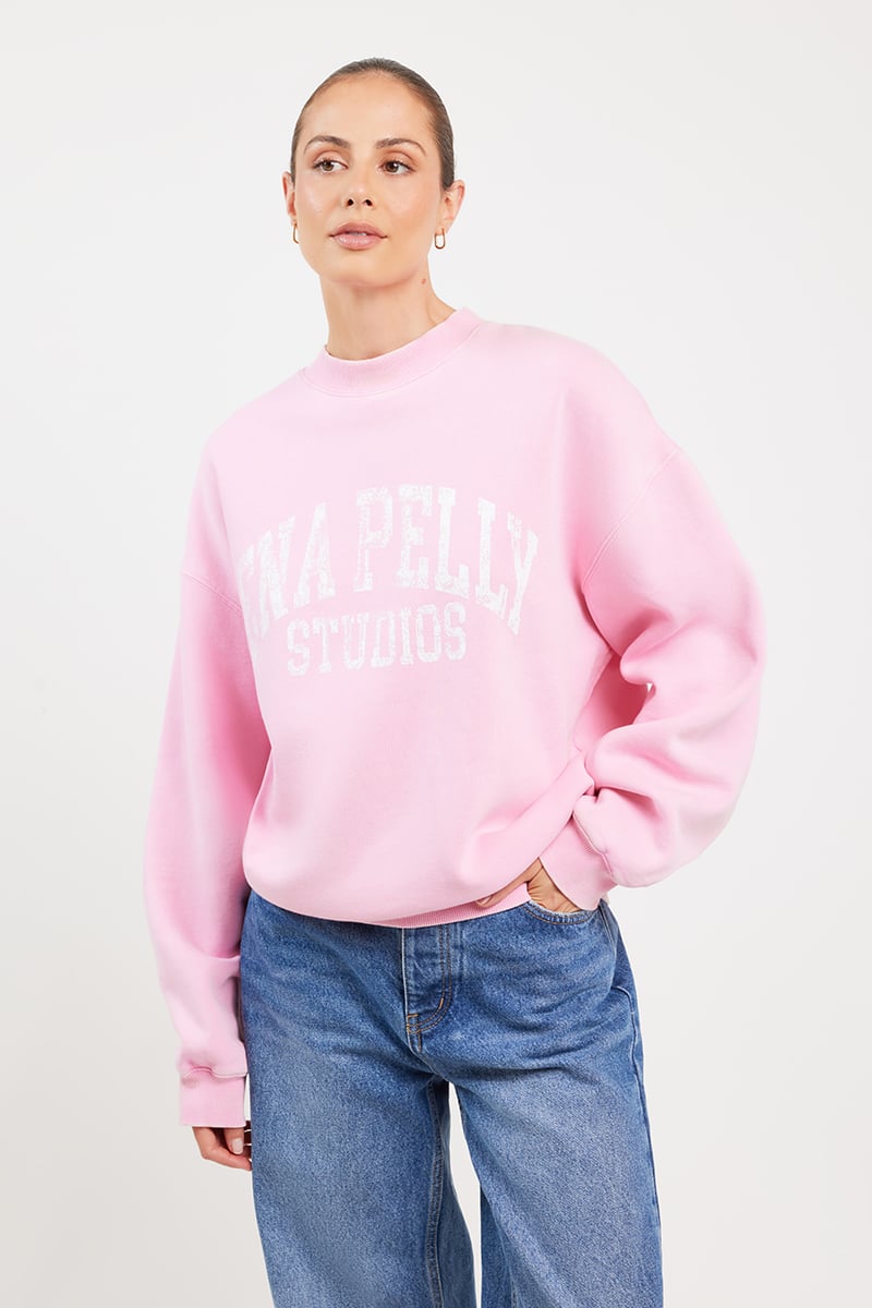 Ena Pelly Vintage Sport Sweatshirt Washed Pink Stylerunner