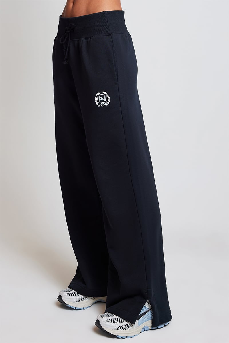 Nike Sportswear Wide Leg Fleece Pant Black/Black Stylerunner