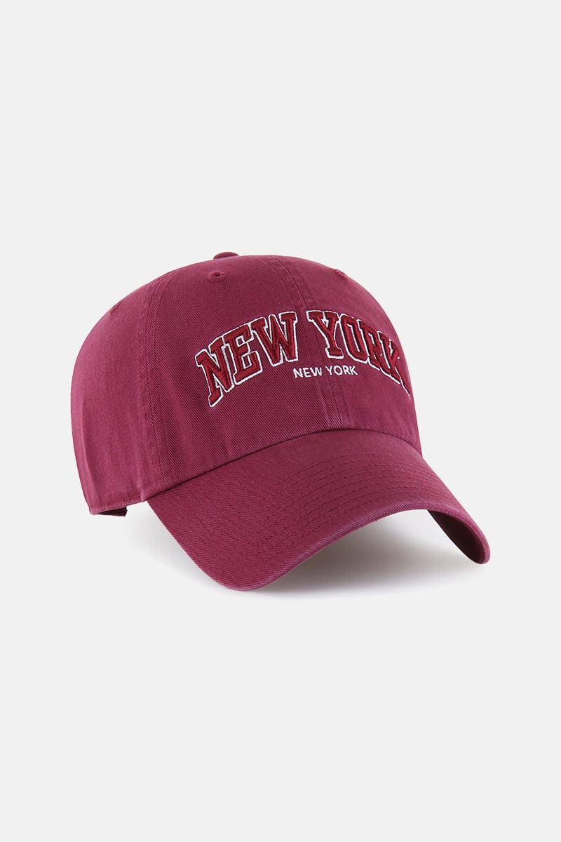 47 Hats New York Script Clean Up Cap Cardinal | Stylerunner