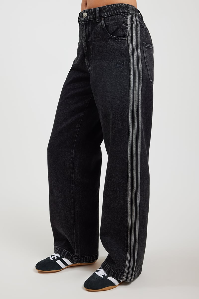 adidas Originals Denim Three Stripe Pant True Black Denim