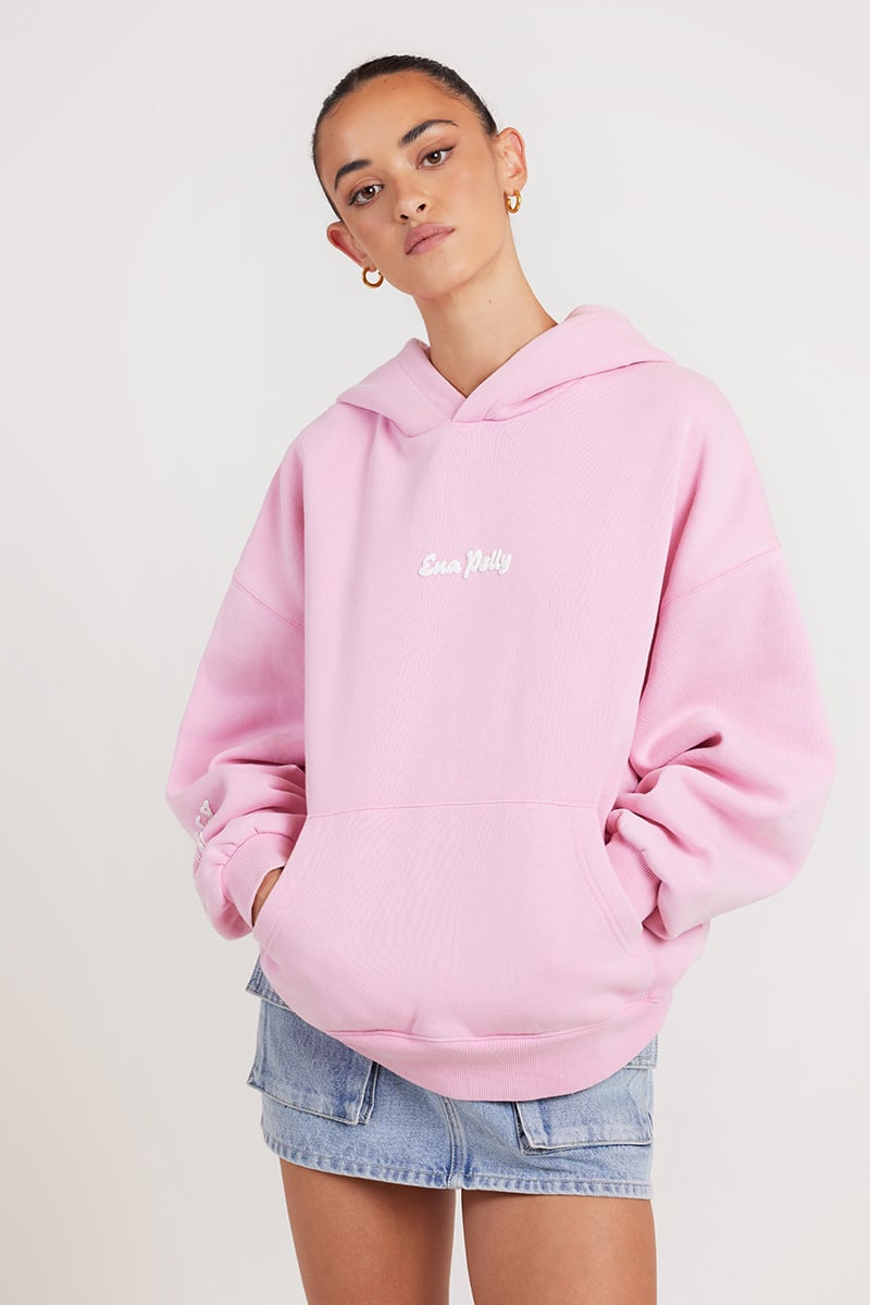 Ena Pelly EP x SR Rose Oversized Hoodie Washed Pink Stylerunner