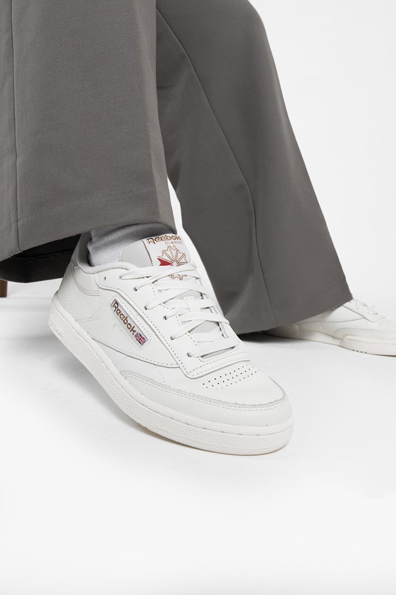 Chalk Reebok Classic Club C 85 Grey Men's Shoes Reebok Club C