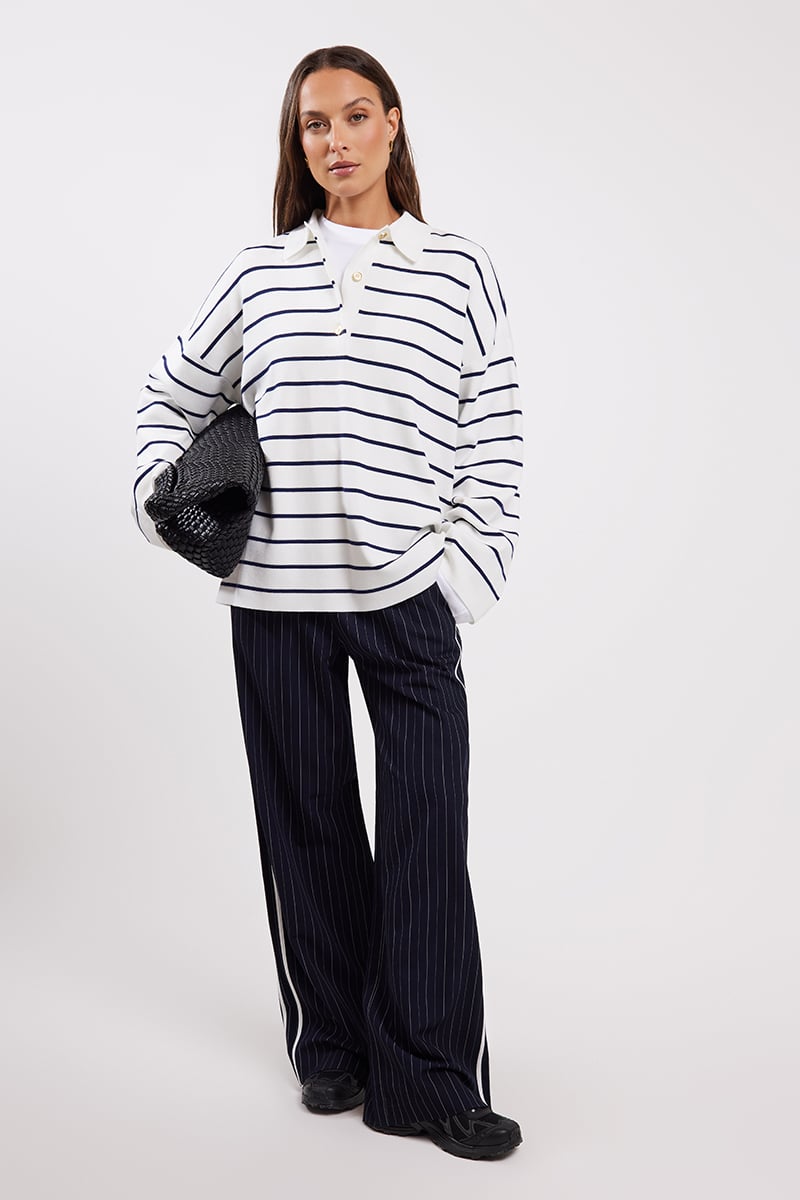 Stylerunner Koda Pinstripe Pants Navy Pinstripe | Stylerunner