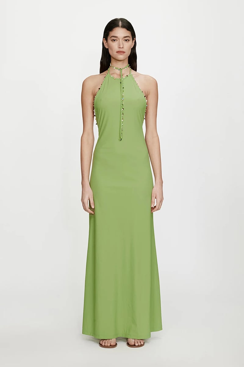 Christopher Esber Beach Quartz Halter Lycra Dress Fresh Lime | Stylerunner