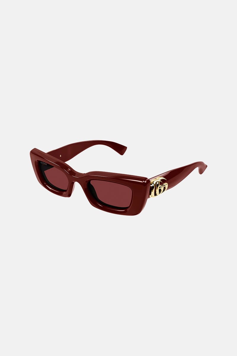 Gucci Burgundy Cat-Eye Frame Sunglasses Burgundy | Stylerunner display picture 3