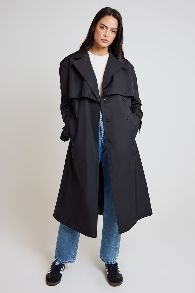 AIMN Recycled Tech Trench Coat Black Stylerunner