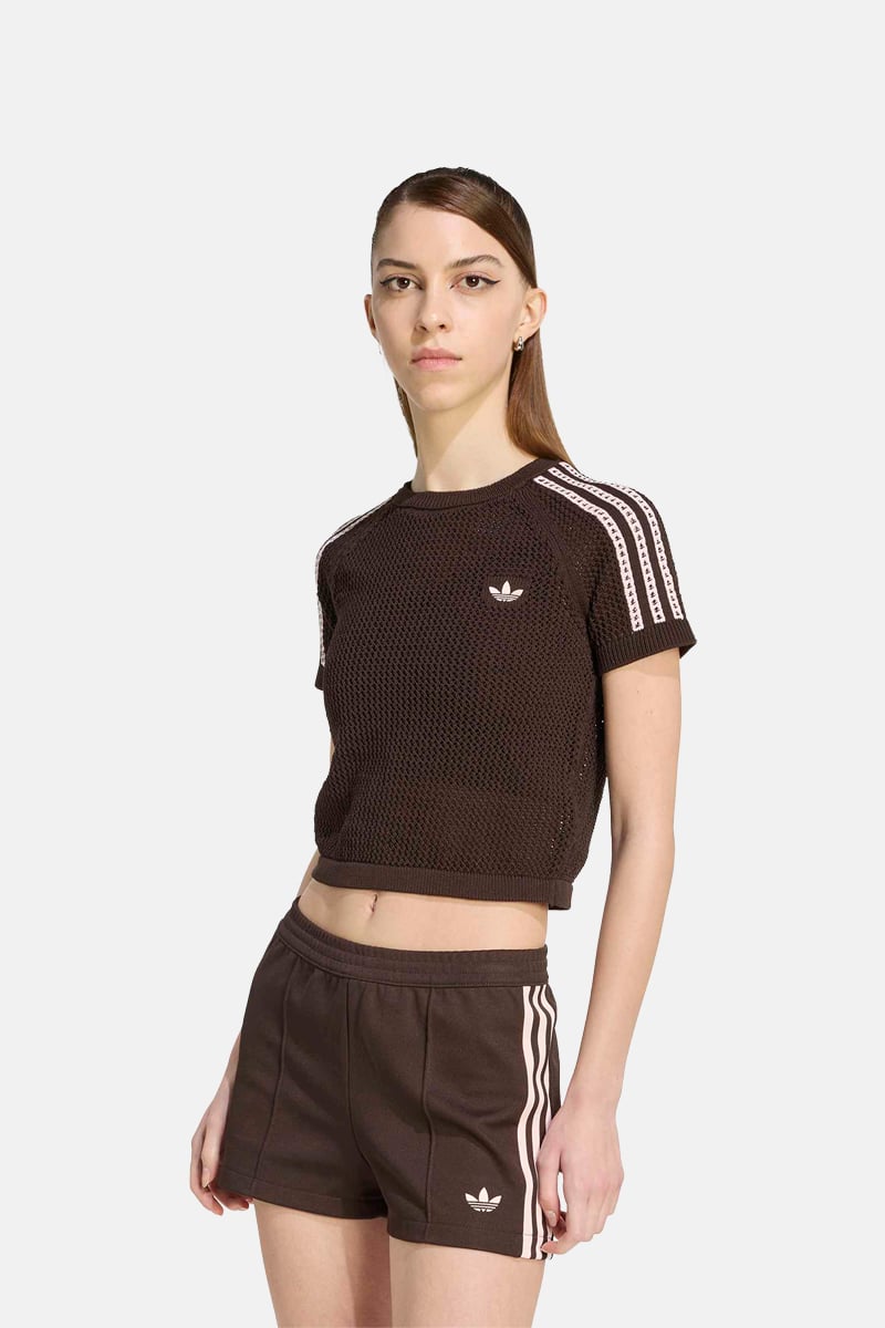 adidas Crochet Tee Aurora Coffee | Stylerunner