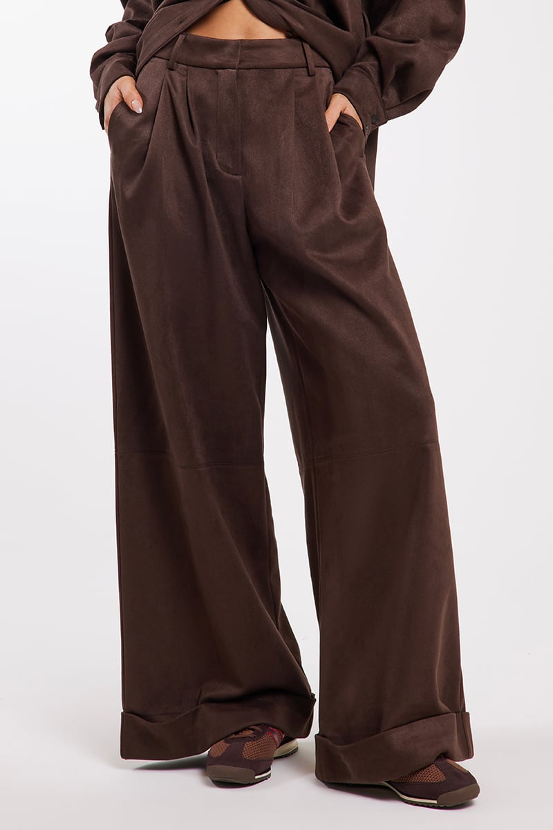 ODE Lennon Suede Pants Cacao | Stylerunner