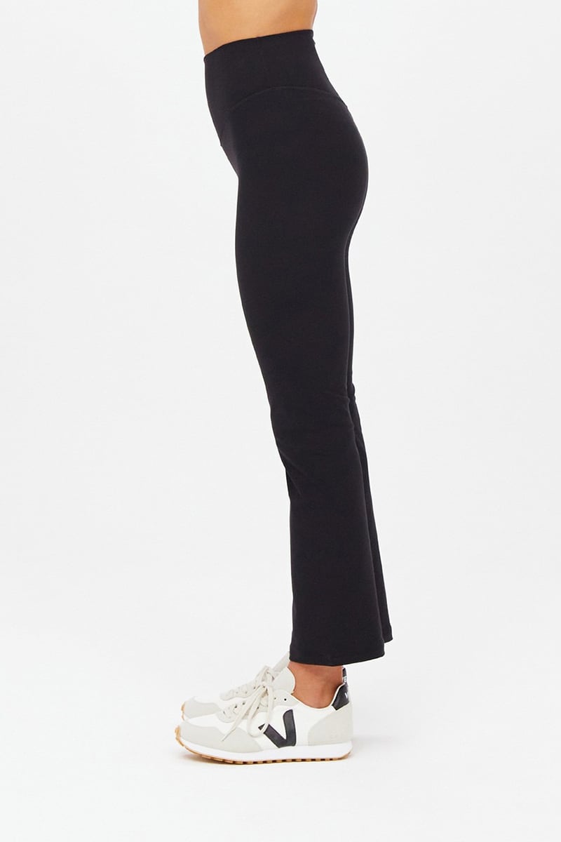 The Upside Womens Peached Thia Crop Flare Pants Black XL