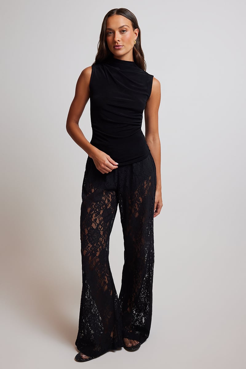 ODE Ale Ruched Tank Onyx | Stylerunner