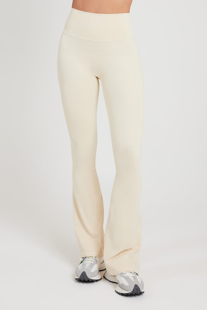 SCULPT Flare Leggings - French Vanilla, High Waisted, Squat Proof
