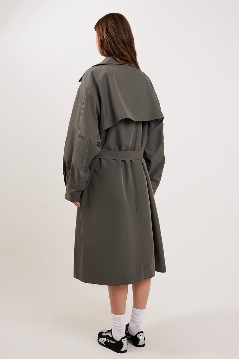 FELLE Trench Coat Sage Grey | Stylerunner