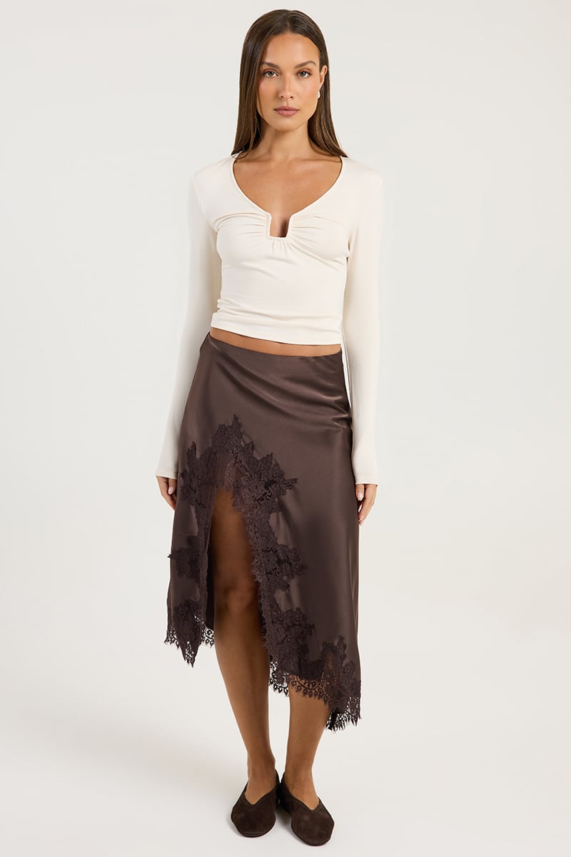 ODE Scottie Lace Skirt Walnut | Stylerunner