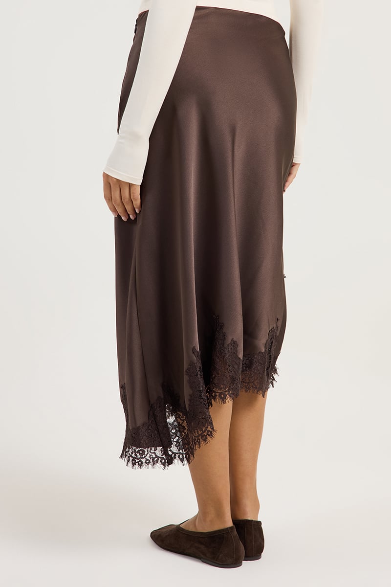 ODE Scottie Lace Skirt Walnut | Stylerunner