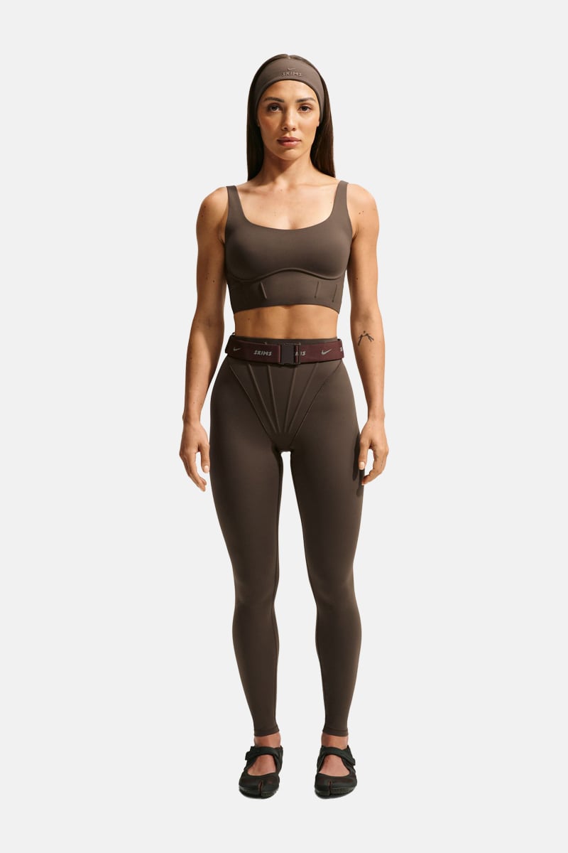 NikeSKIMS Matte Long-Line Corset Bra Dark Sepia | Stylerunner