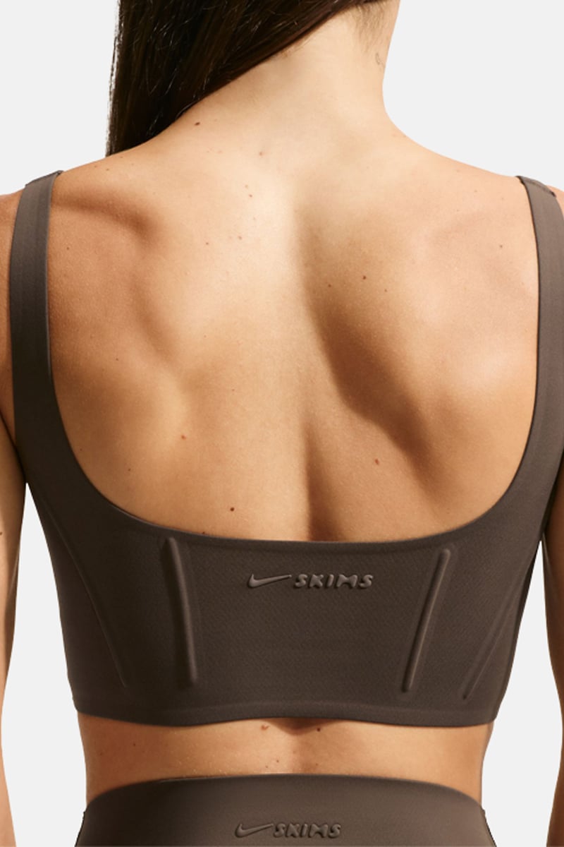 NikeSKIMS Matte Long-Line Corset Bra Dark Sepia | Stylerunner