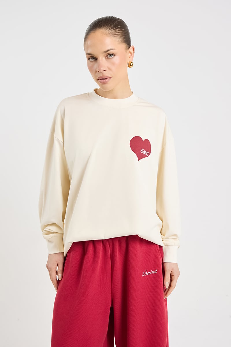 katie SPRAY ON HEART long tee 長袖 Katie SPRAY ON HEART long tee ステッカー付き