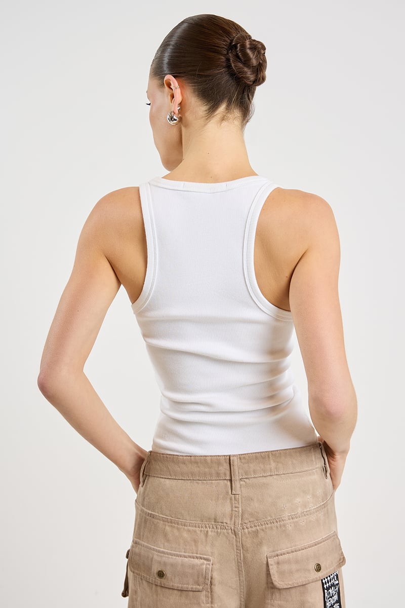 Ksubi Stacked Origin Tank White | Stylerunner