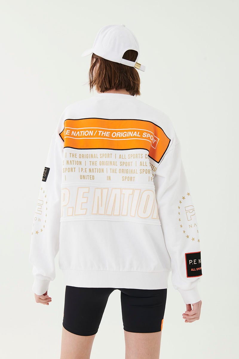 P.E Nation Dimension Sweater Optic White Stylerunner