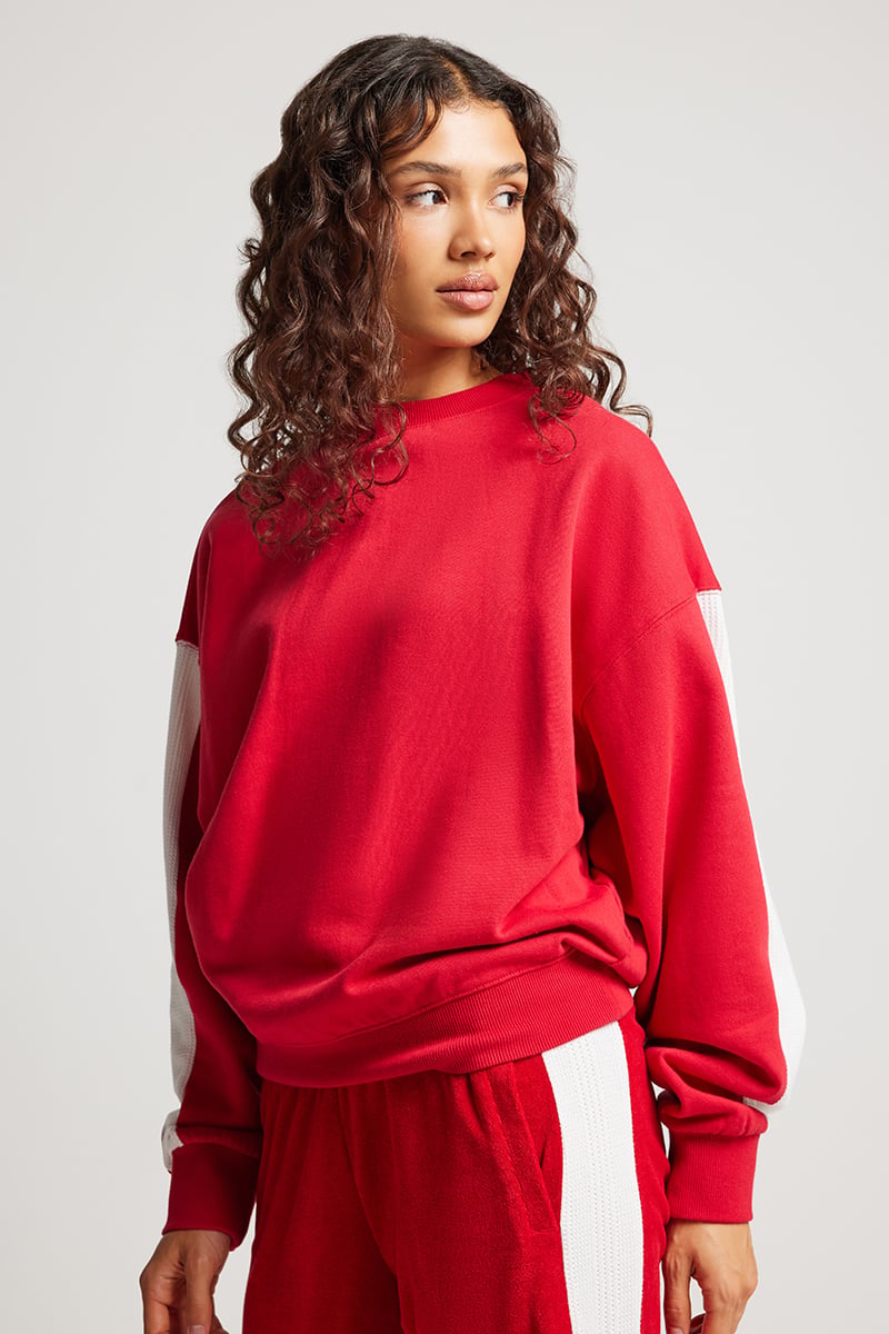 Araminta James Ciao Bonjour Sweatshirt Cherry | Stylerunner