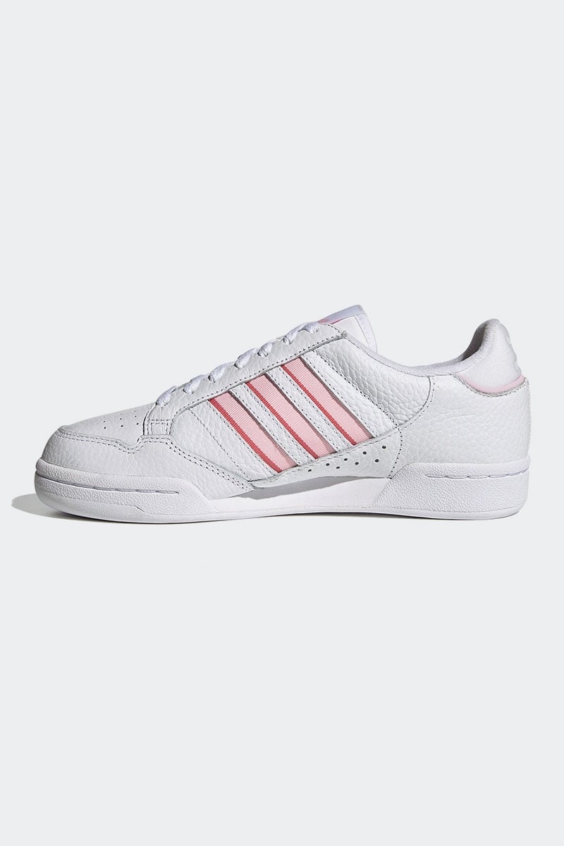 White adidas shoes with pink stripes outlet