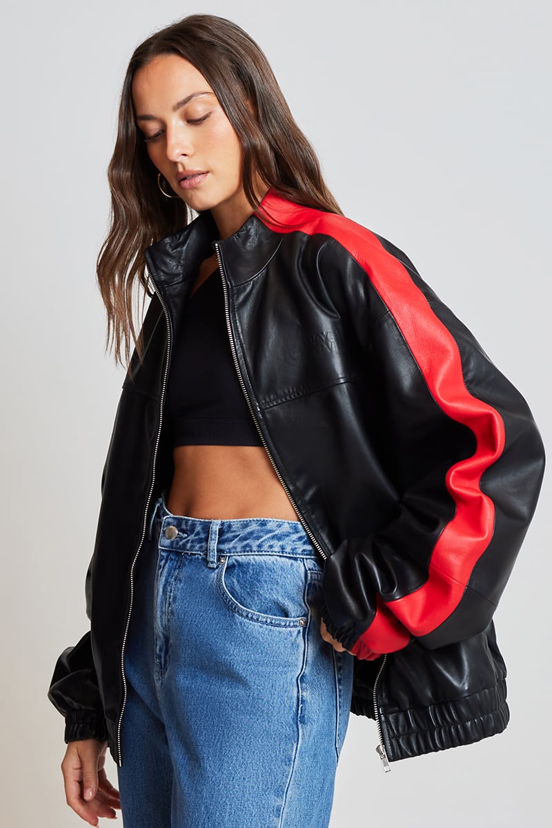 Leather track jacket 2025