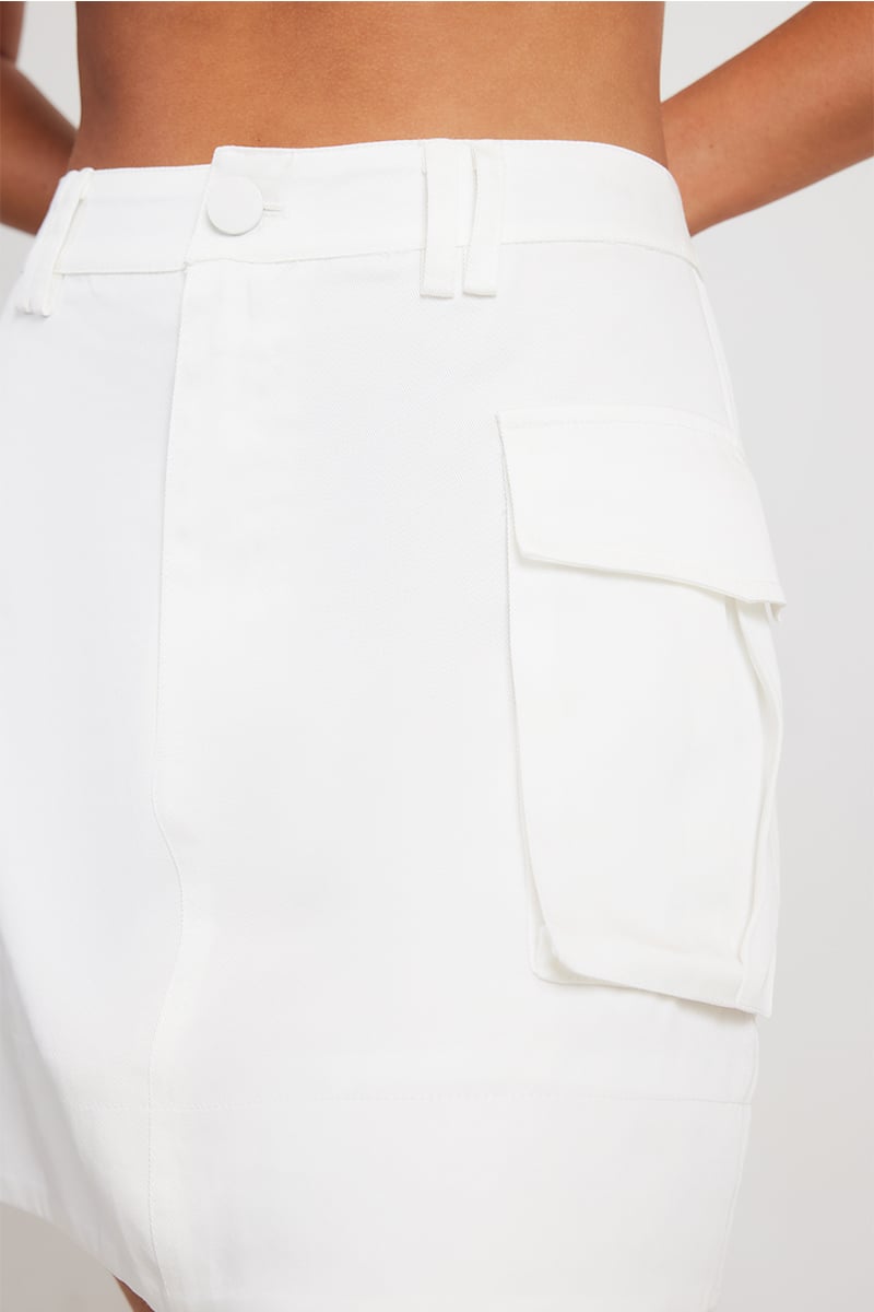Ena Pelly Hayley Cargo Skirt White | Stylerunner