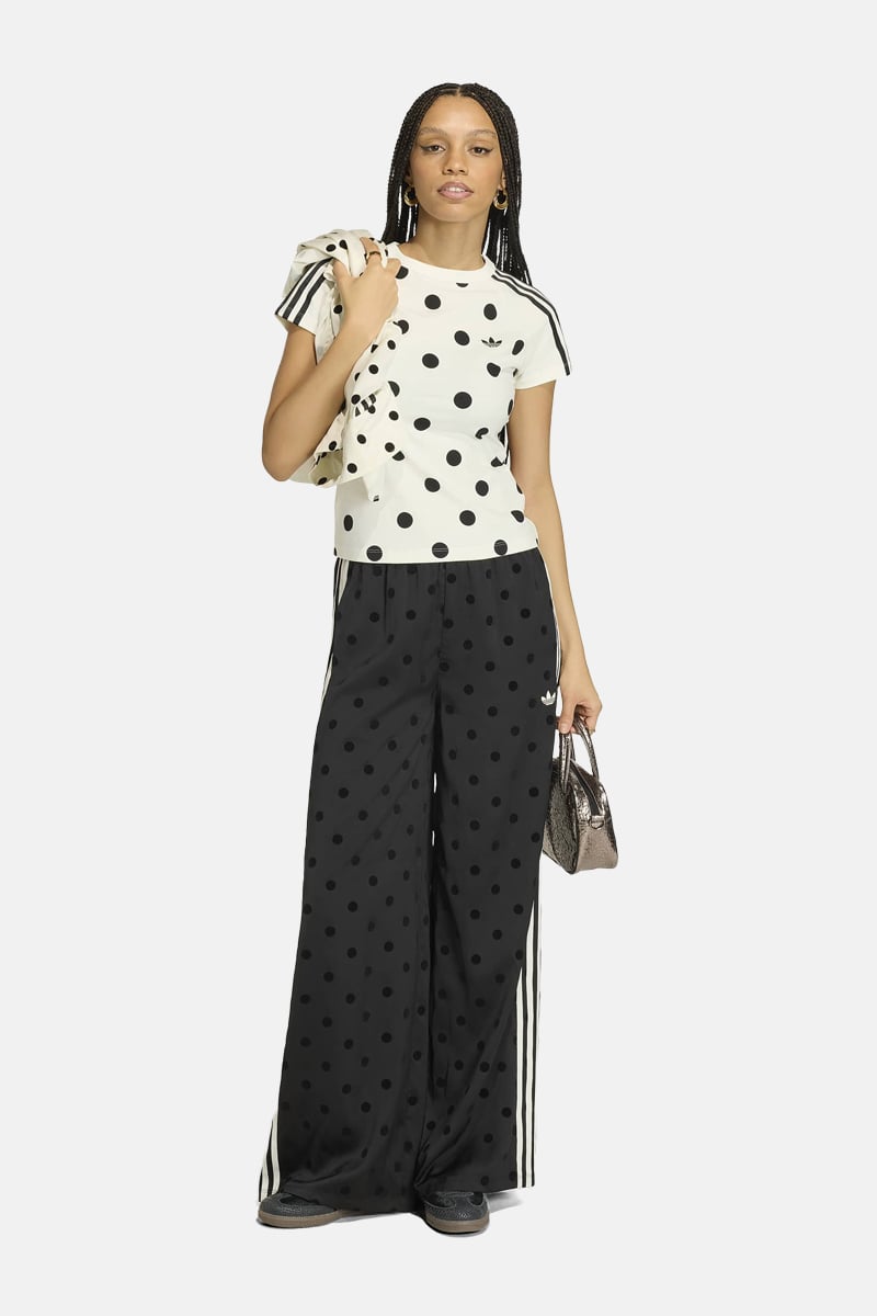 adidas Satin Polka Dots Wide Leg Pant Black | Stylerunner