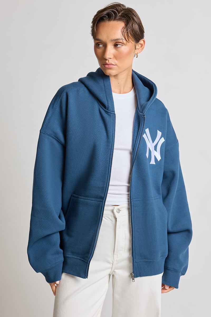 Majestic Yankees Boxy Hoodie French Navy | Stylerunner