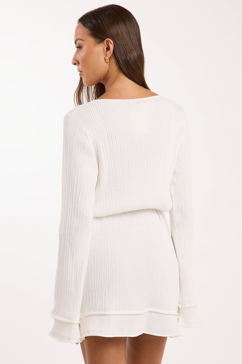 Liido Ally Textured Dress Off White | Stylerunner Liido Ally Textured Dress Off White | Stylerunner