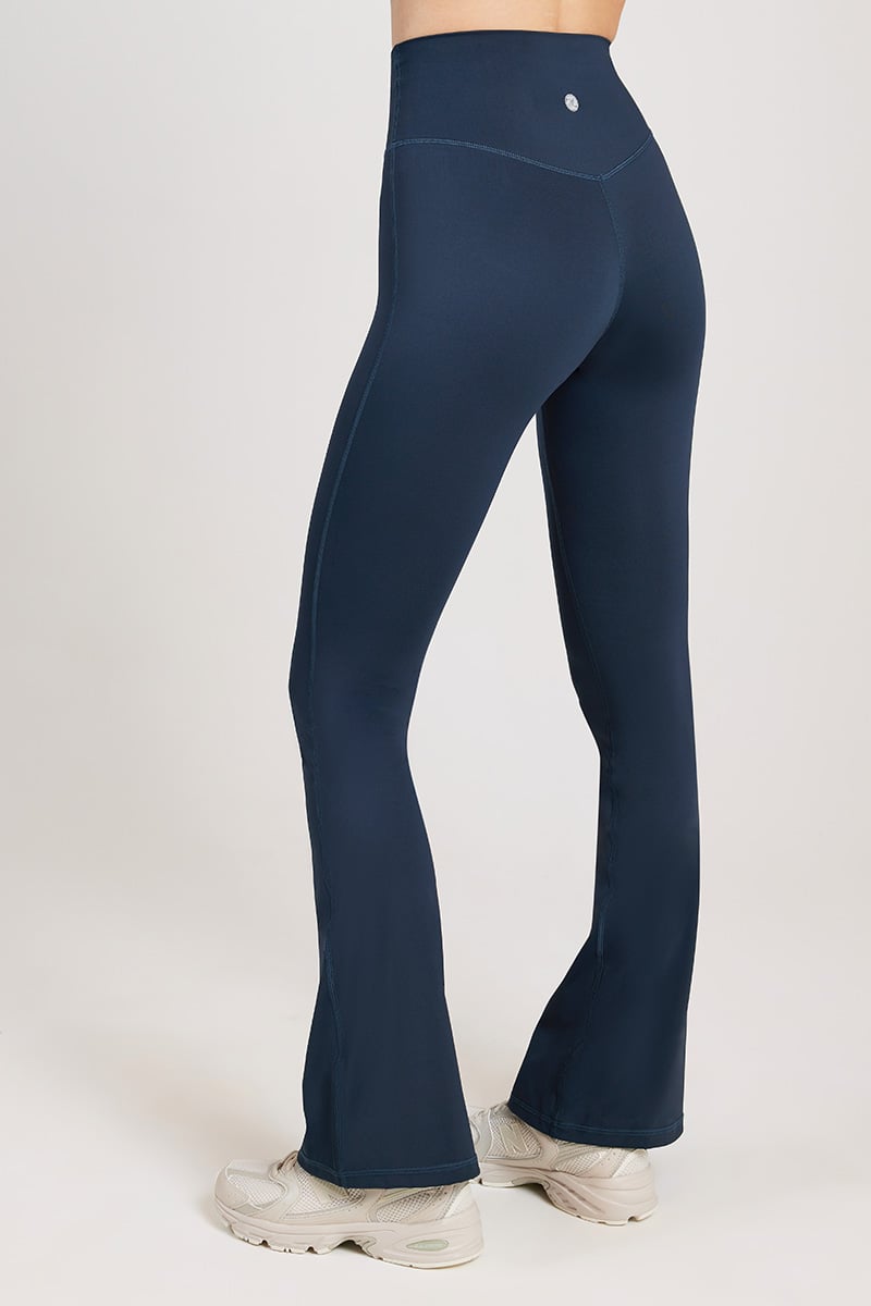 Sculpted High Waist Flared Trousers- Midnight Blue; 1st April