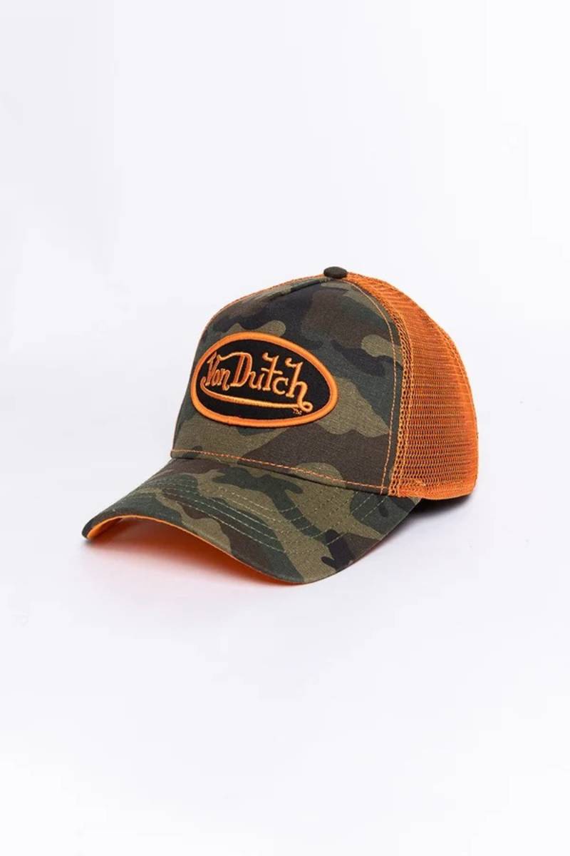 【Von Dutch】CAMO TRUCKER 270 迷彩ｘオレンジ Duck Camo Trucker Cap by Von Dutch - 35,95 €