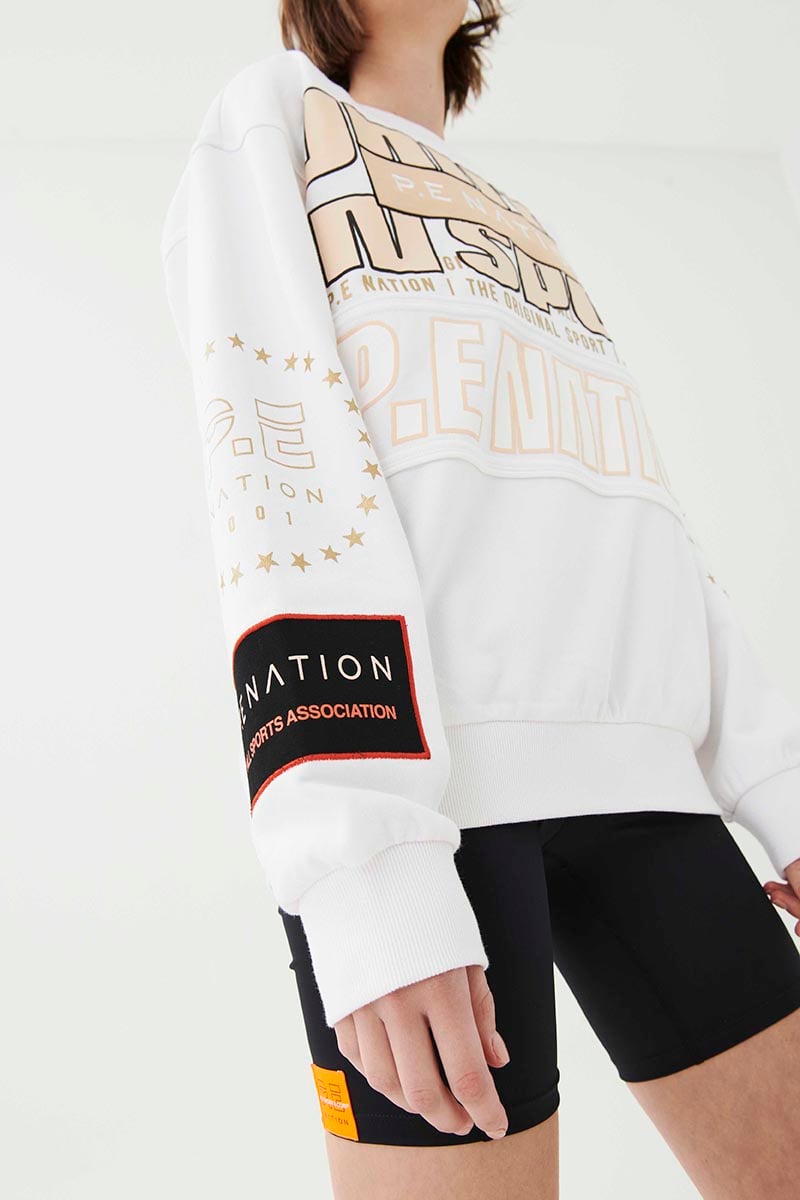 P.E Nation Dimension Sweater Optic White Stylerunner