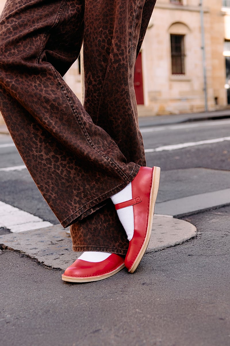 Clarks Originals Desert Jane Red Leather | Stylerunner