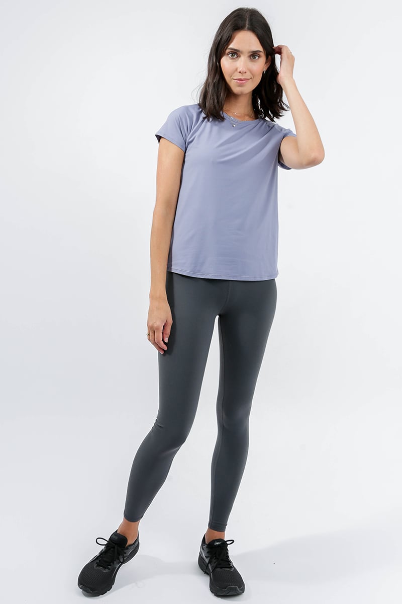 Alo Yoga Pulse Short Sleeve Blue Moon Stylerunner