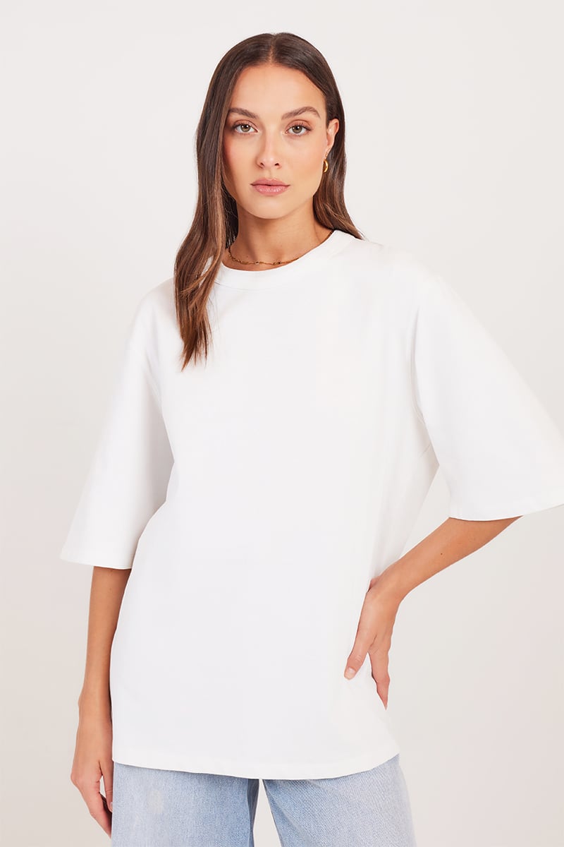 C&M Camilla and Marc Sidra Embroidered Tee Soft White