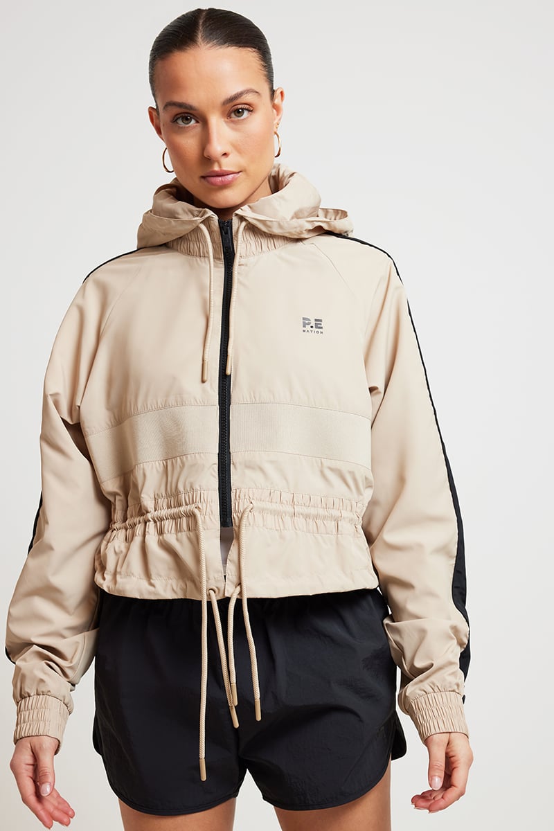 P.E Nation Cropped Man Down Jacket Sesame | Stylerunner