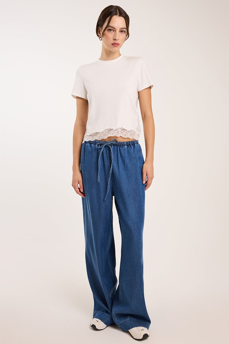 ODE Carter Chambray Pants Mid Denim Wash | Stylerunner